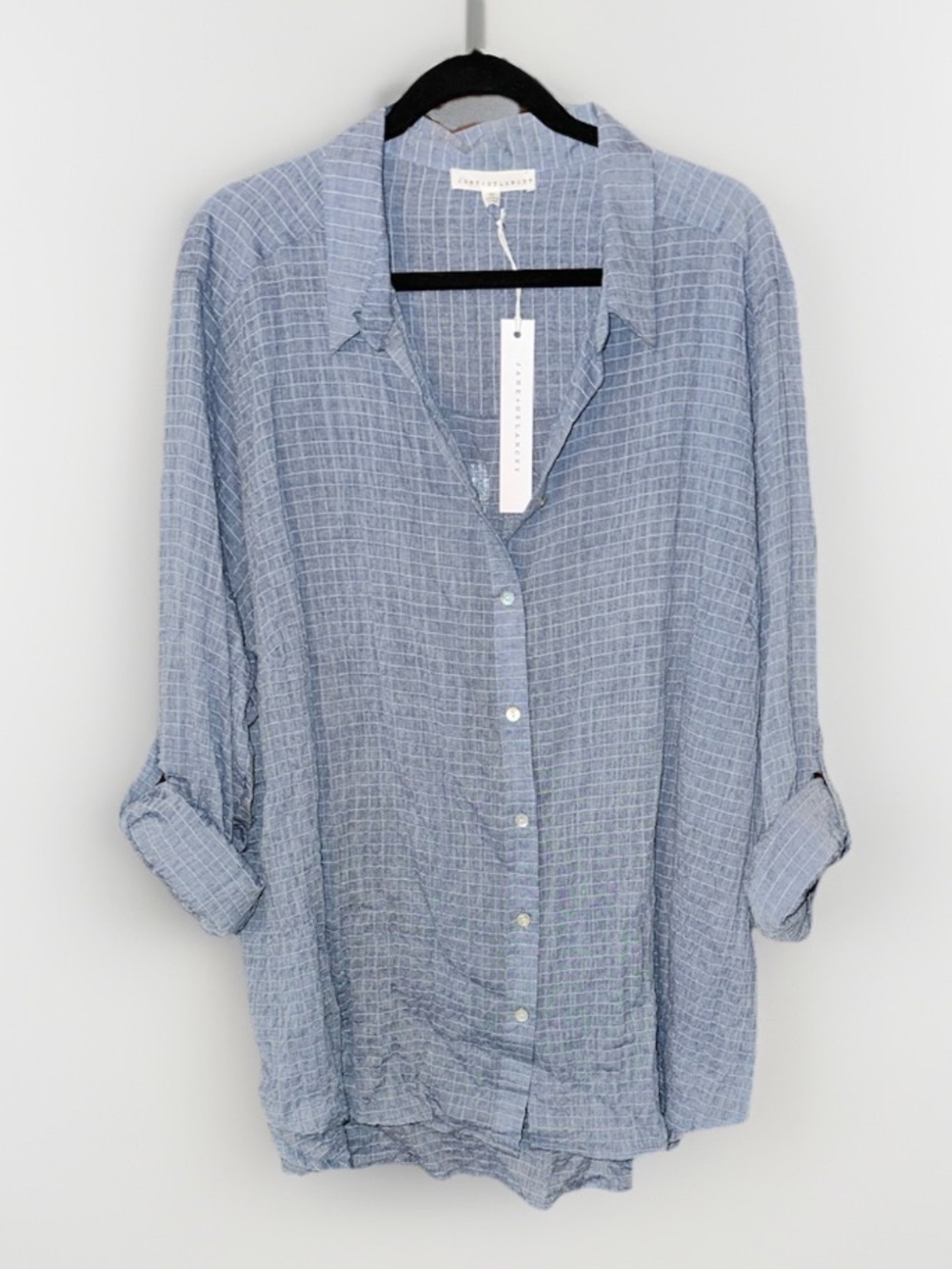 Jane and Delancey Light Blue Button-Down Textured Shirt